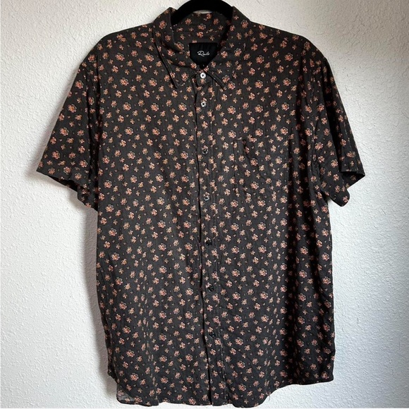 Rails Men’s Short Sleeve Button-Down Shirt in Poppy Print - Picture 2 of 5